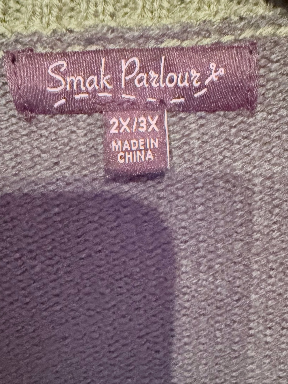 Smak Parlour Green & Pink Flower Pocket Cardigan Size 2X/4X Cottagecore BOHO - Picture 3 of 4
